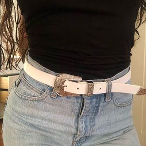 White “leather” western style belt